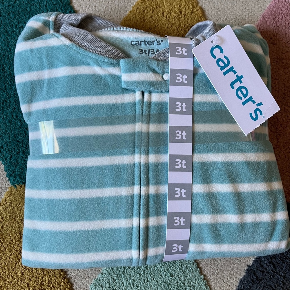 Carter's Teal and White one piece Pajama